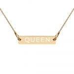 24k Gold Plated Engraved Queen Necklace - Queen Socks - Image 5