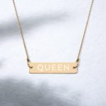 24k Gold Plated Engraved Queen Necklace - Queen Socks