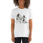 Dinner Guest - Born in Black Kink Unisex T-Shirt (White) - Image 2