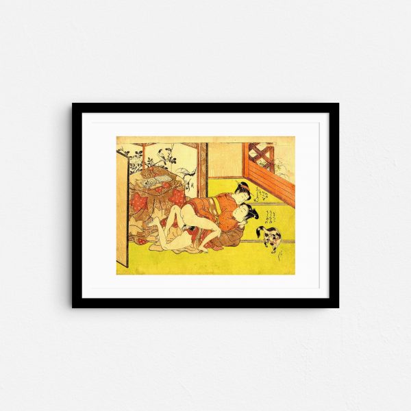 feeding-the-cat-shunga-japanese-erotica-art-prints-frame