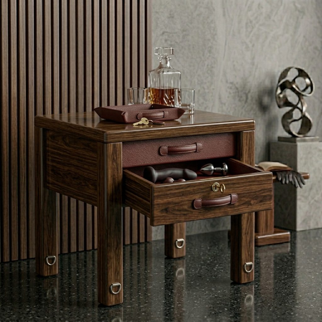 Hidden Restraint Side Table BDSM Furniture Filthy Adult