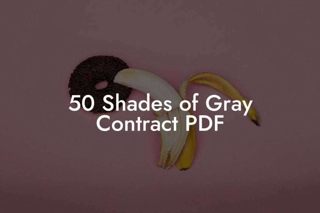 50 Shades of Gray Contract PDF