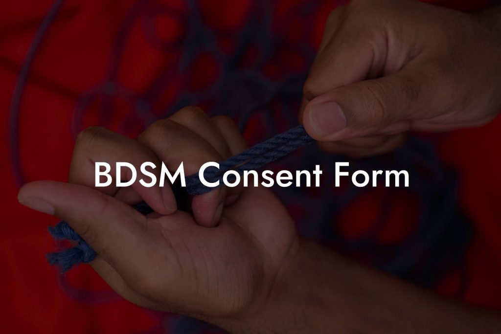 BDSM Consent Form