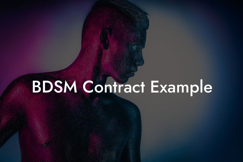 BDSM Contract Example