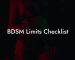 BDSM Limits Checklist