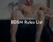 BDSM Rules List