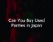 Can You Buy Used Panties in Japan