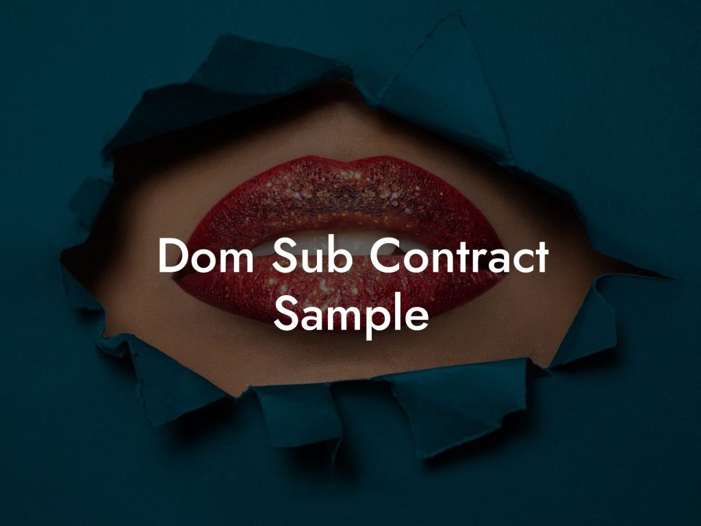 Dom Sub Contract Sample