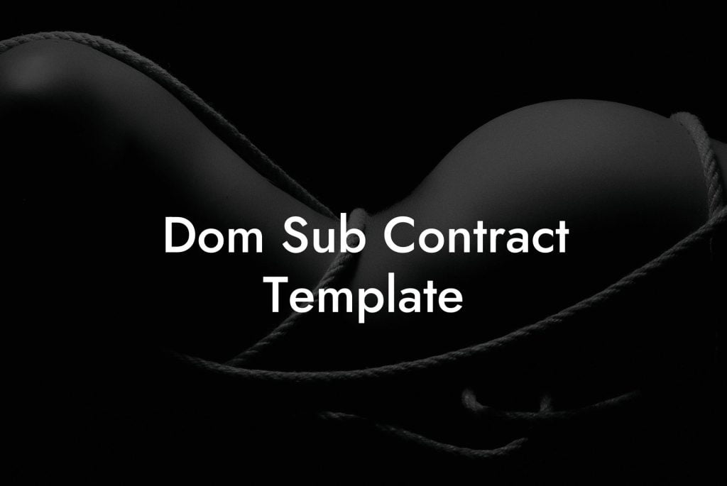 Dom Sub Contract Template