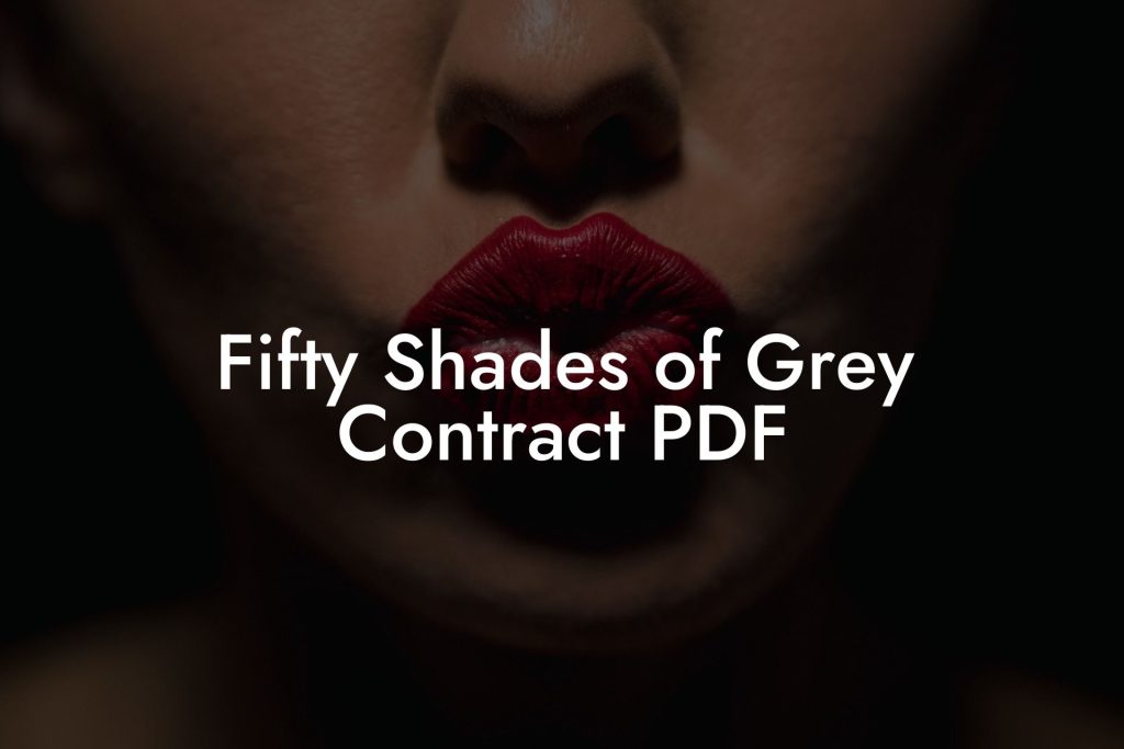 Fifty Shades of Grey Contract PDF