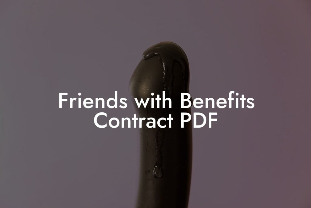 Friends with Benefits Contract PDF