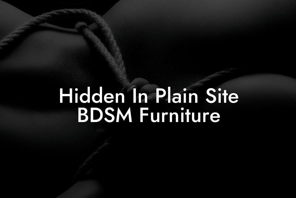 Hidden In Plain Site BDSM Furniture