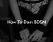 How To Dom BDSM