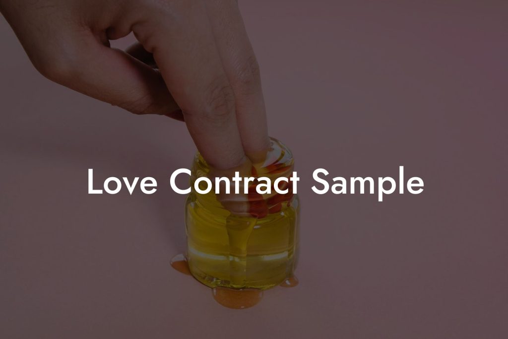 Love Contract Sample