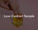 Love Contract Sample