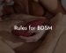 Rules for BDSM