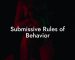 Submissive Rules of Behavior