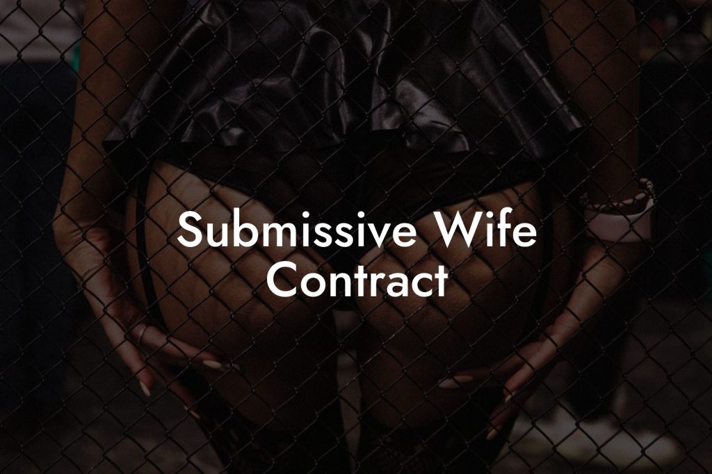 Submissive Wife Contract