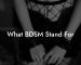 What BDSM Stand For