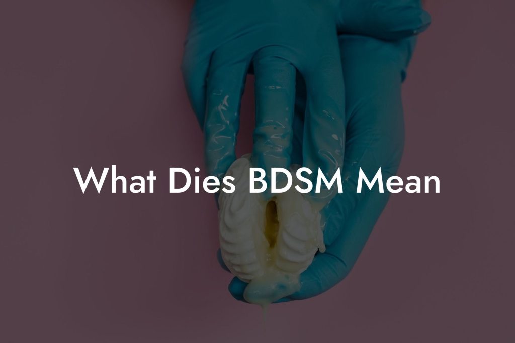 What Dies BDSM Mean