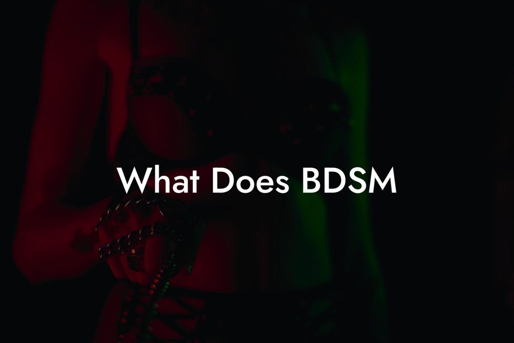 What Does BDSM