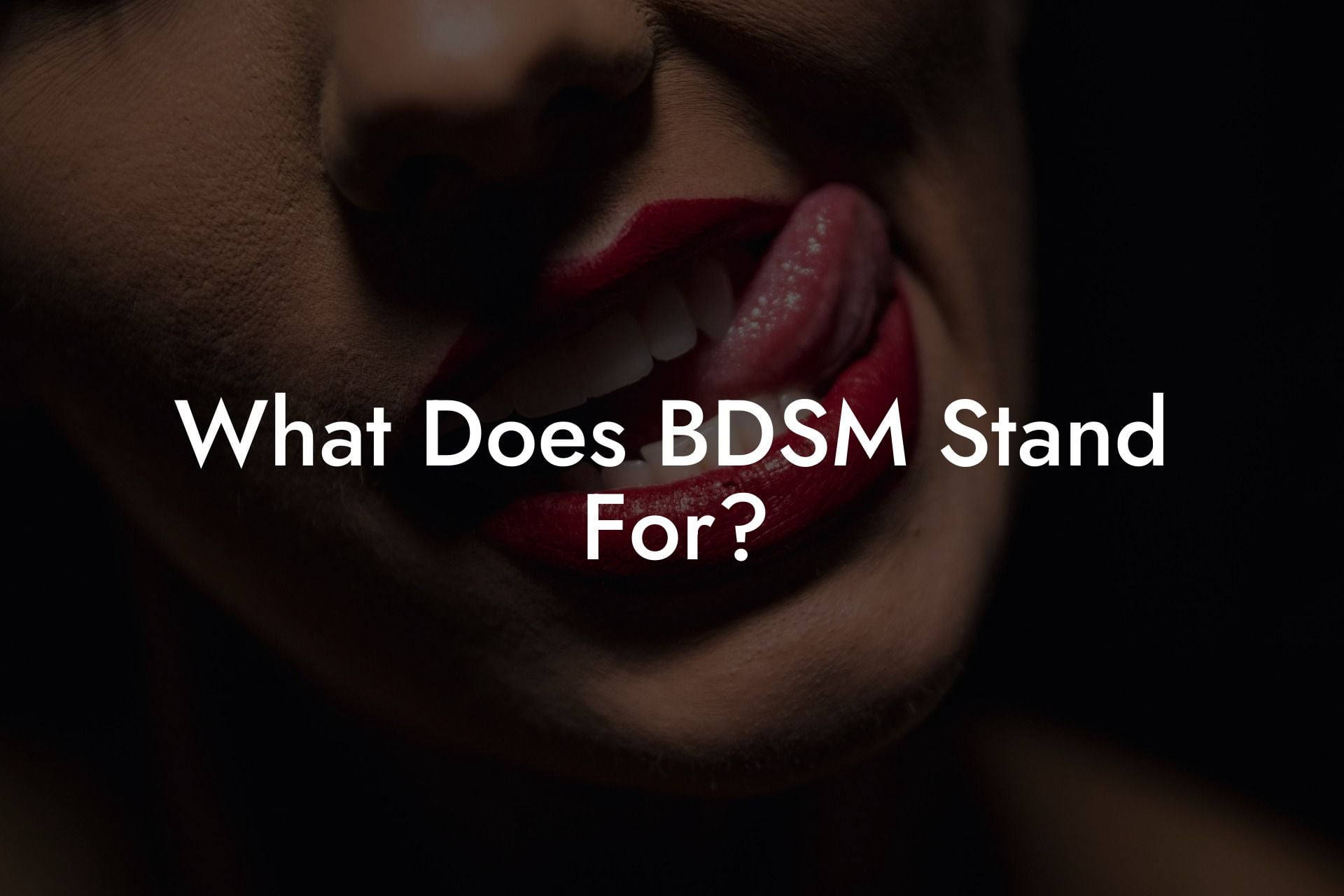 What Does BDSM Stand For.