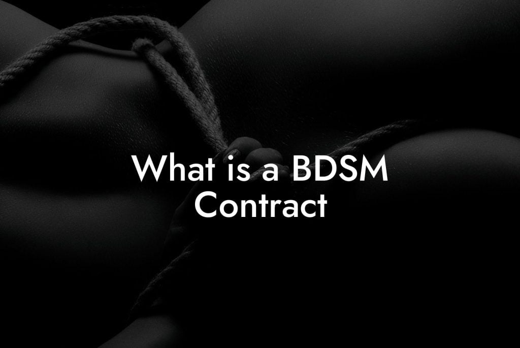 What is a BDSM Contract