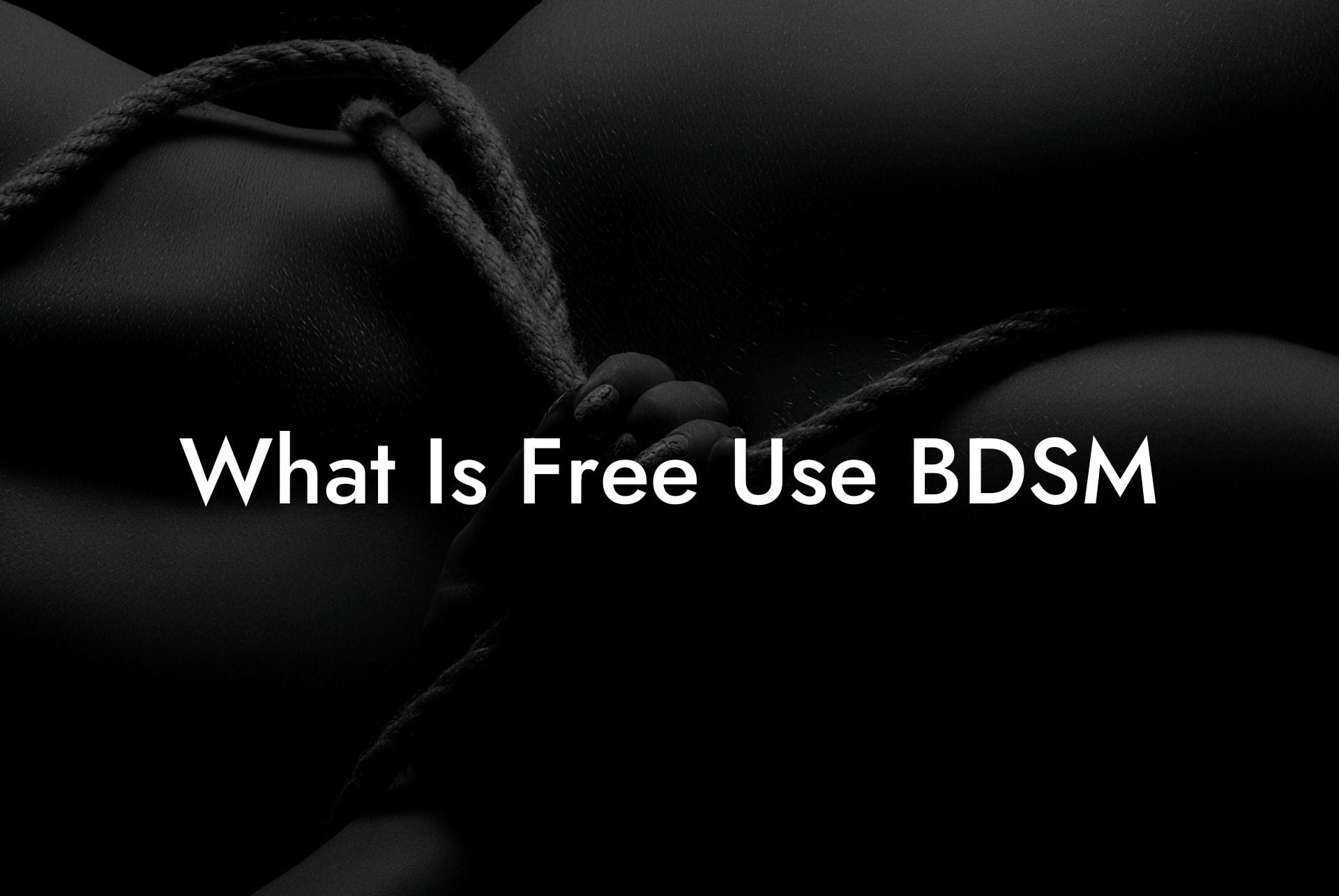 What Is Free Use BDSM
